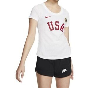 Nike Youth Girls' Sportswear Olympics USA T-Shirt XS White CZ1244 NWD